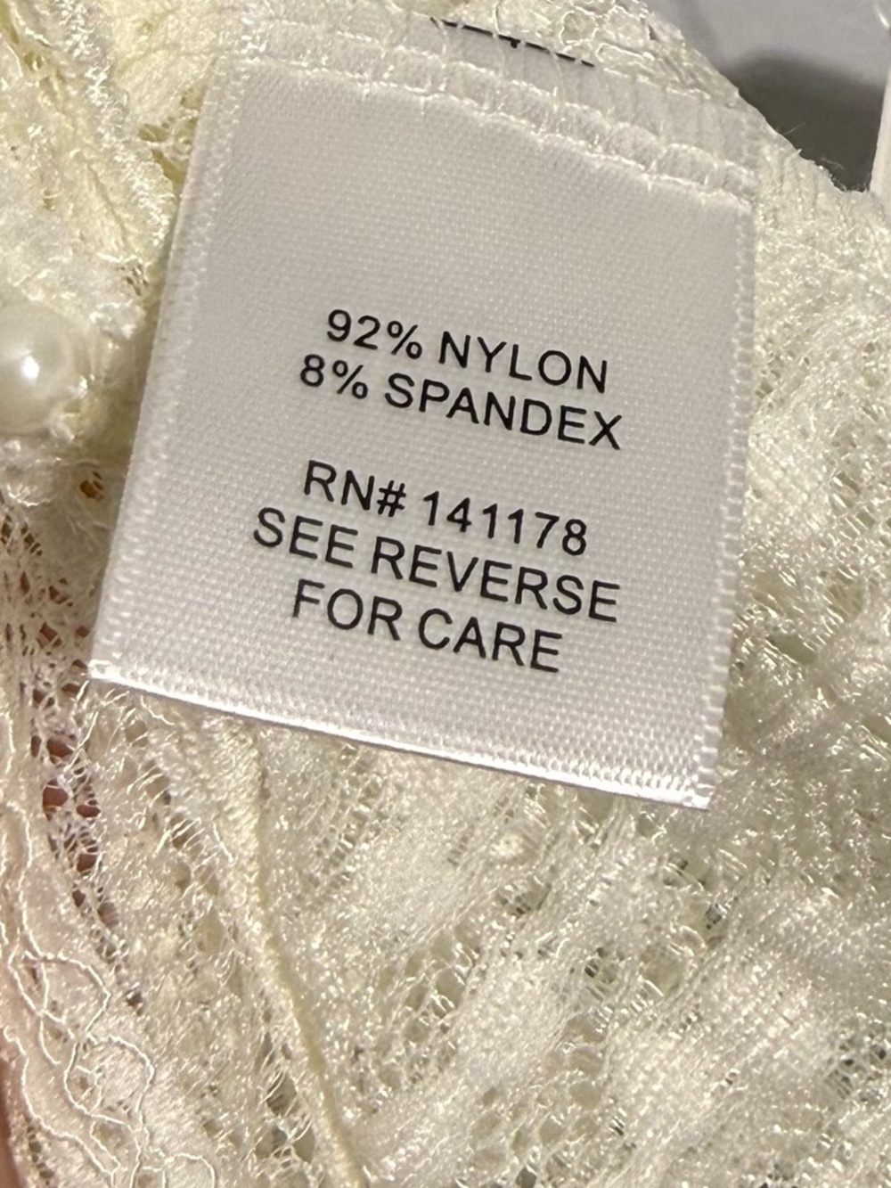 SOLD Lace Camisole XL Ivory Pearl Trim Asymmetrical Y2K Coquette Top - Picture 11 of 12